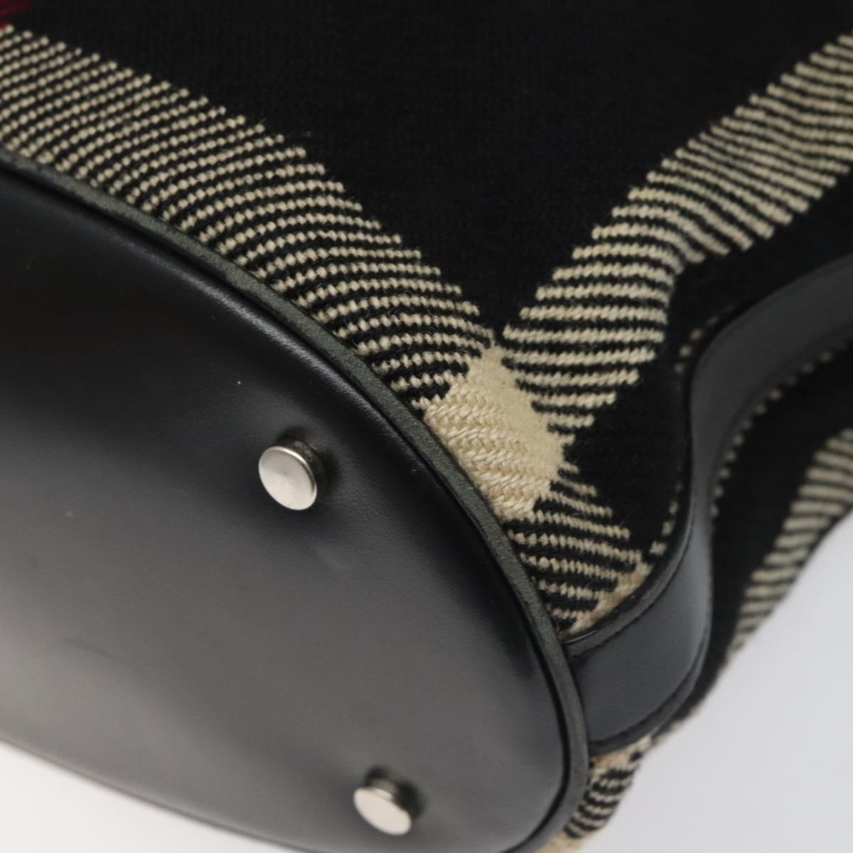 Burberry Nova Check Hand Bag Wool Black - 9
