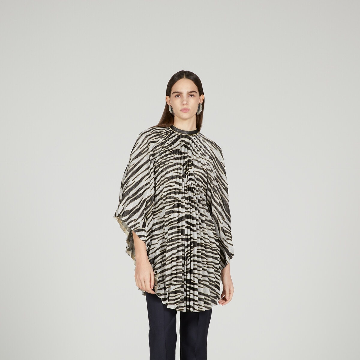 Viscose lamé pleated dress - 5