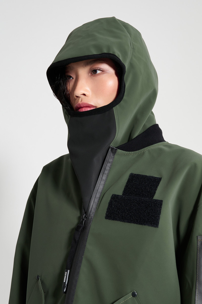 Rain Balaclava Matte Green/Black 1