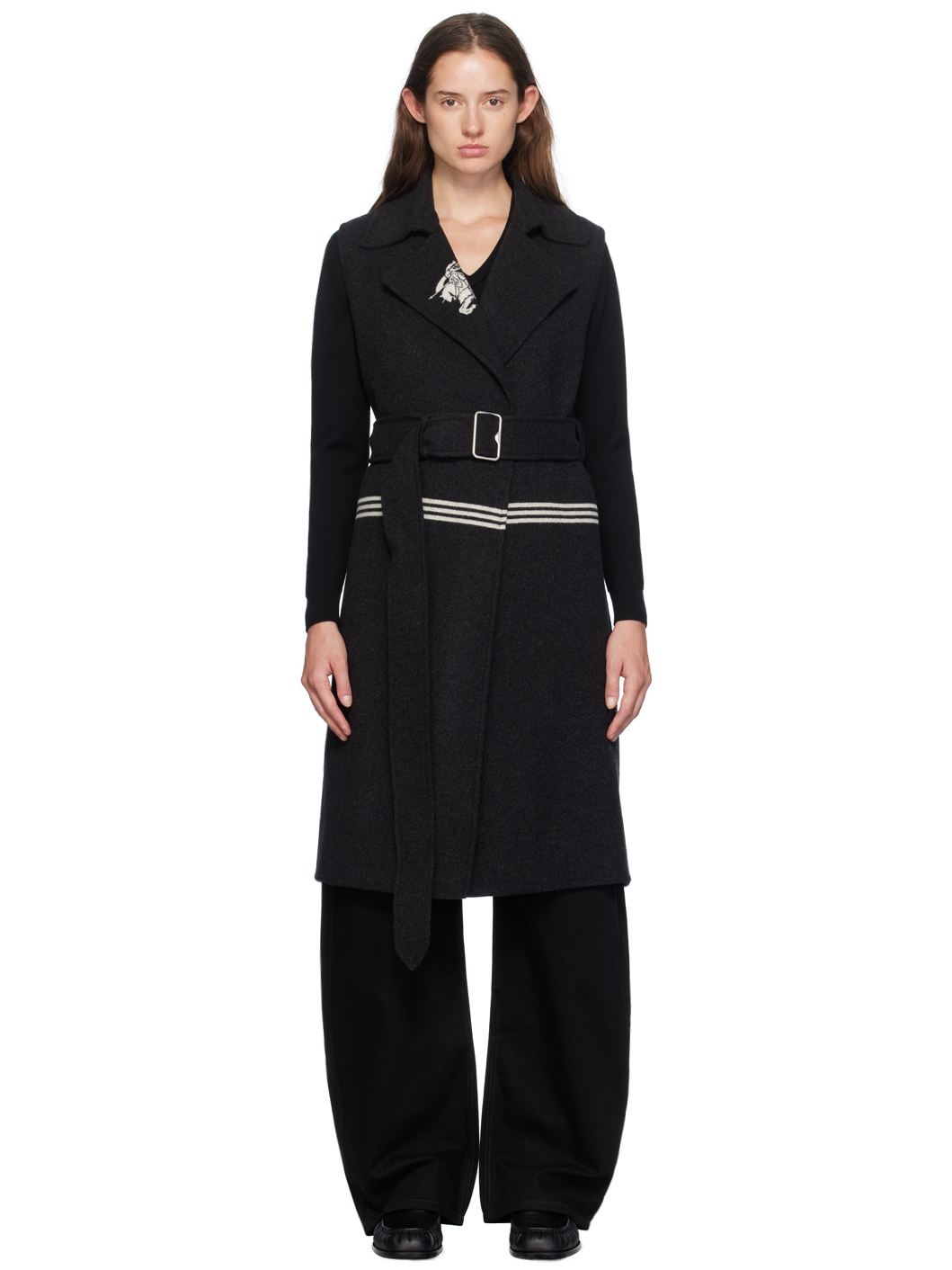 Gray Wool Vest Coat - 1