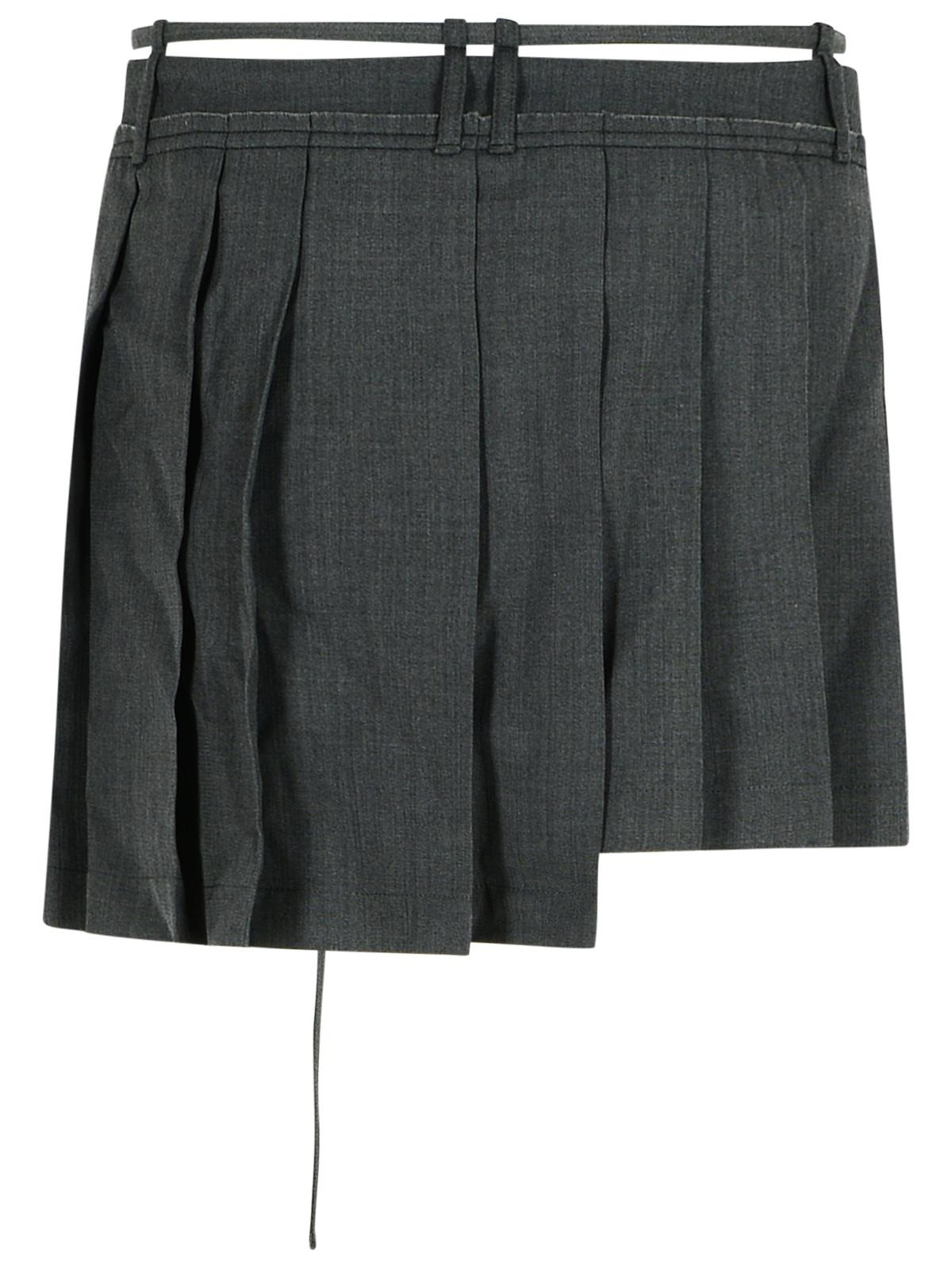 Acne Studios Dark Grey Wool Blend Pleated Skirt Women - 3