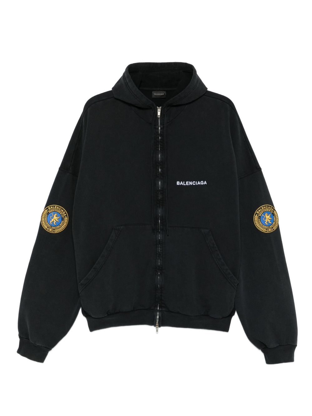 uniform-patch hoodie - 1