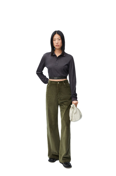 Loewe Long sleeve cropped polo in silk and cotton outlook