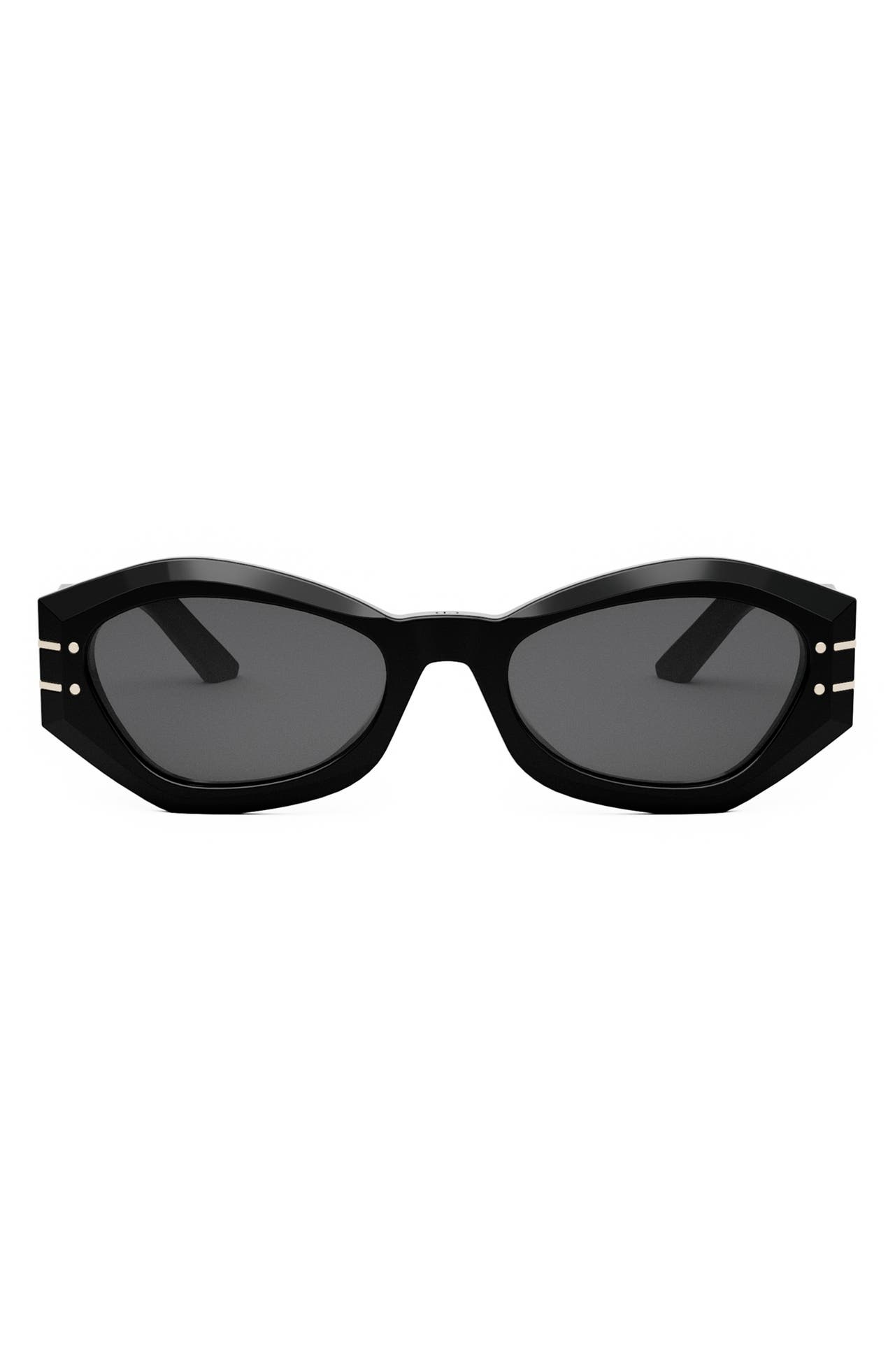 'DiorSignature B1U 55mm Butterfly Sunglasses in Shiny Black /Smoke at Nordstrom - 1