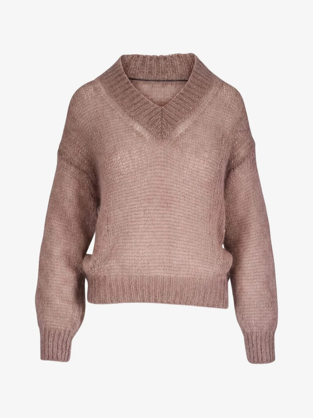 V-neck open-knit sweater - 1