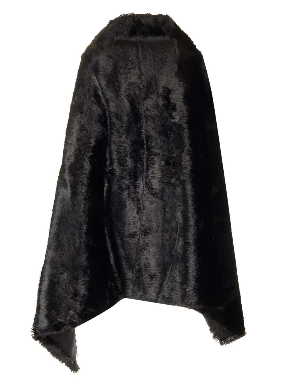 Faux Fur Cape Jackets Black - 2