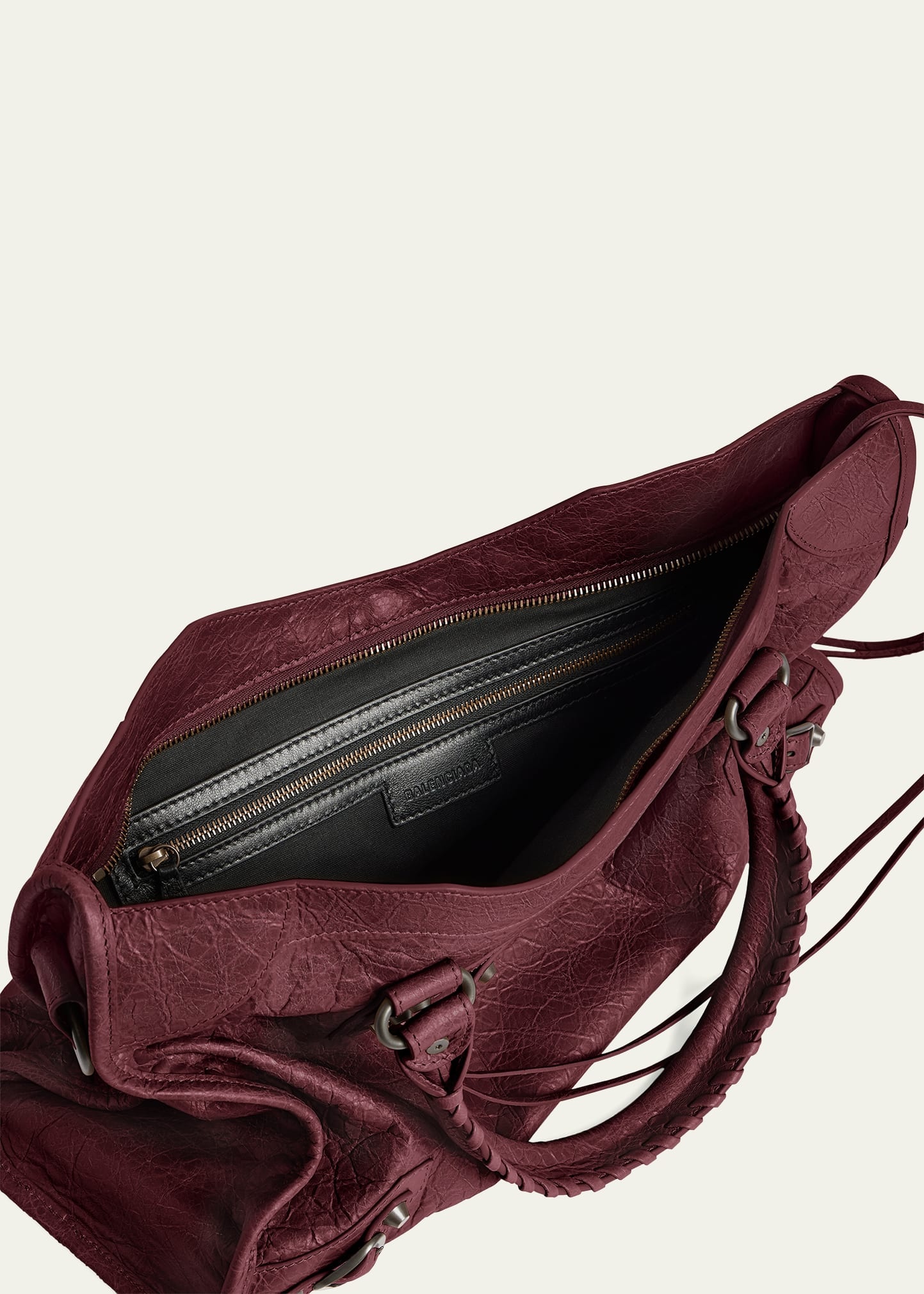 Le City Medium Crinkled Leather Top-Handle Bag - 4