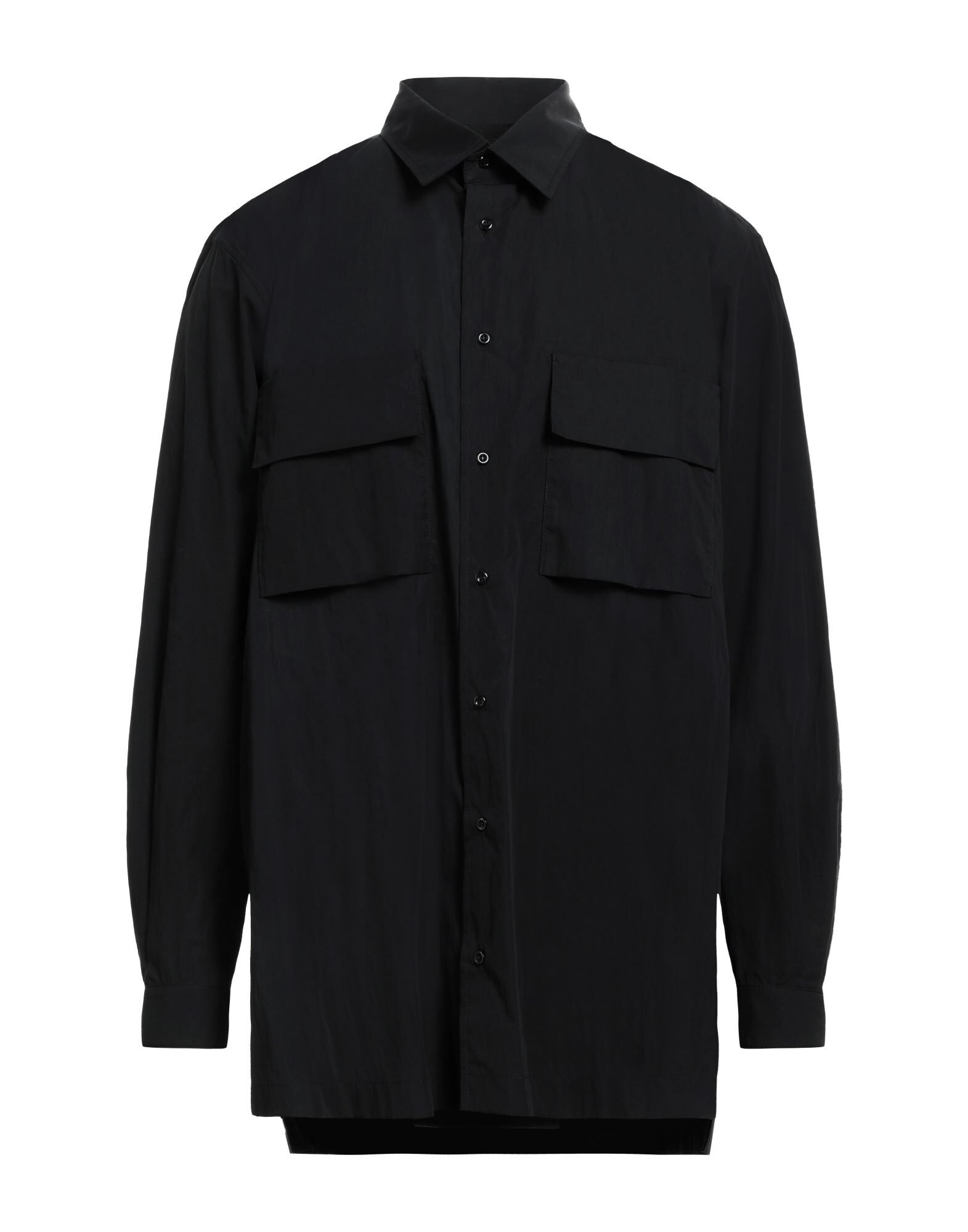 Black Men's Solid Color Shirt - 1