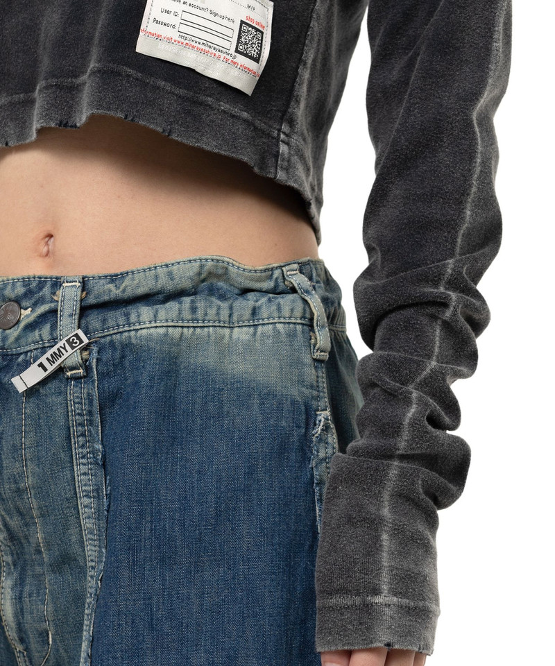 Bleached Cropped Long Sleeve T-shirt 9