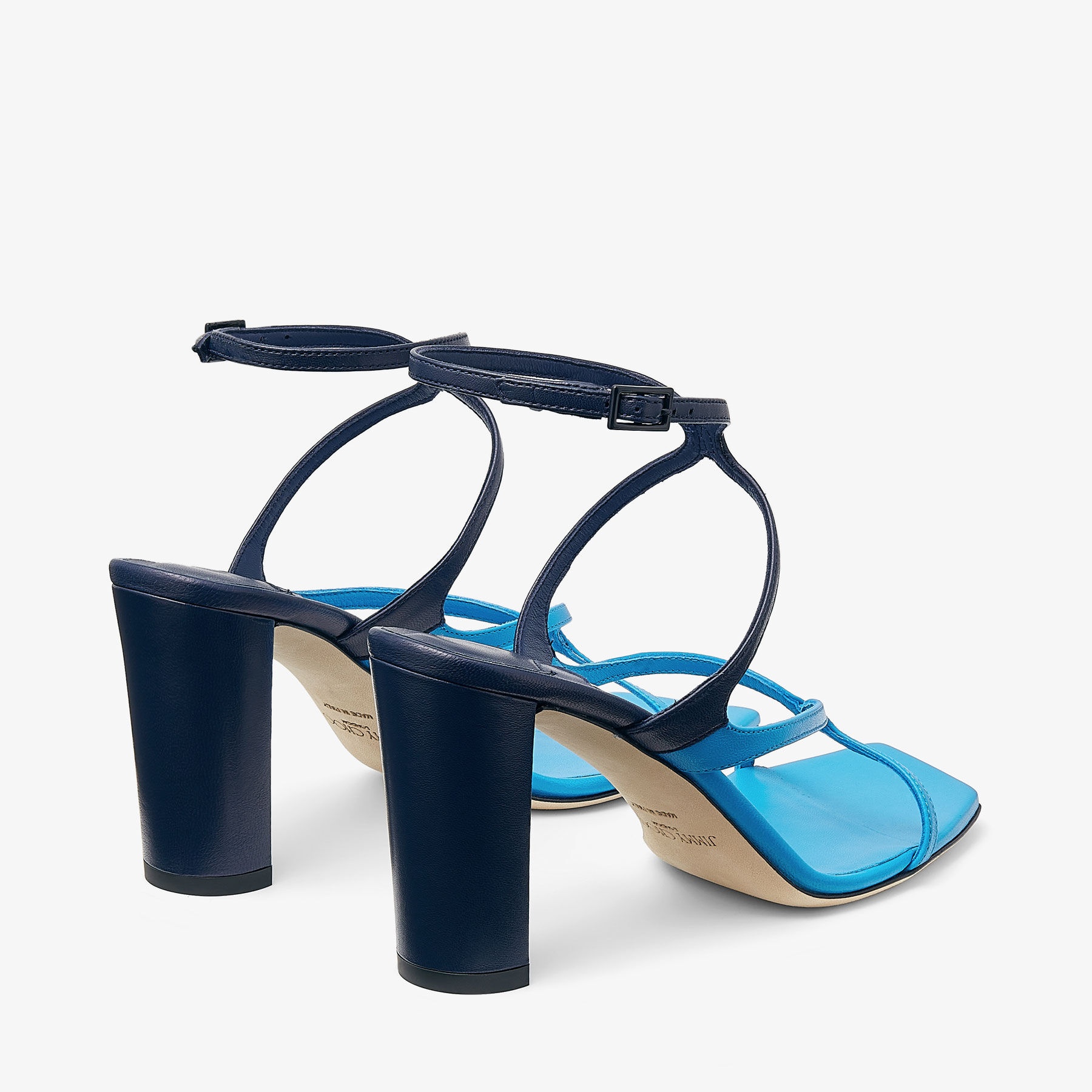 Azie 85
Sky and Navy Patchwork Nappa Leather Sandals - 5