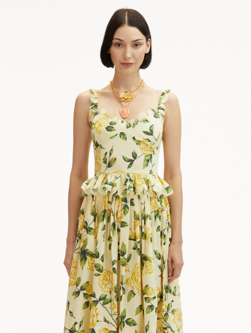 Oscar de la Renta ENGLISH ROSE COTTON POPLIN BLOUSE outlook