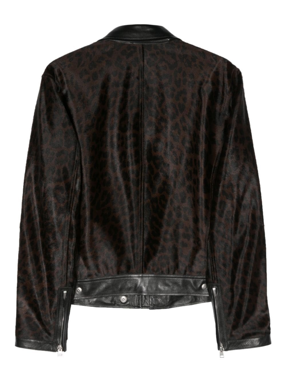 leopard print leather jacket - 2