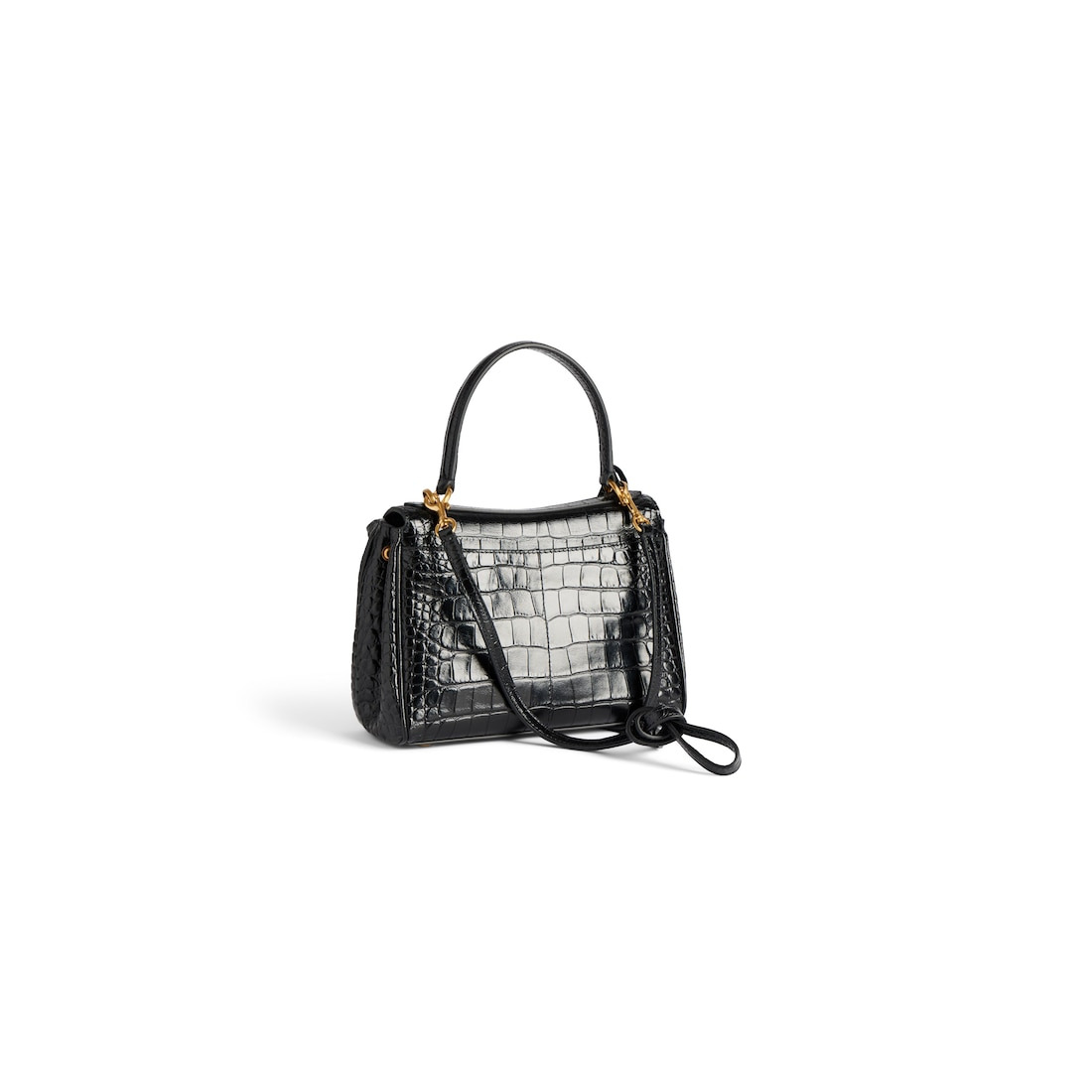 Women's Rodeo Mini Handbag Crocodile Embossed  in Black - 3