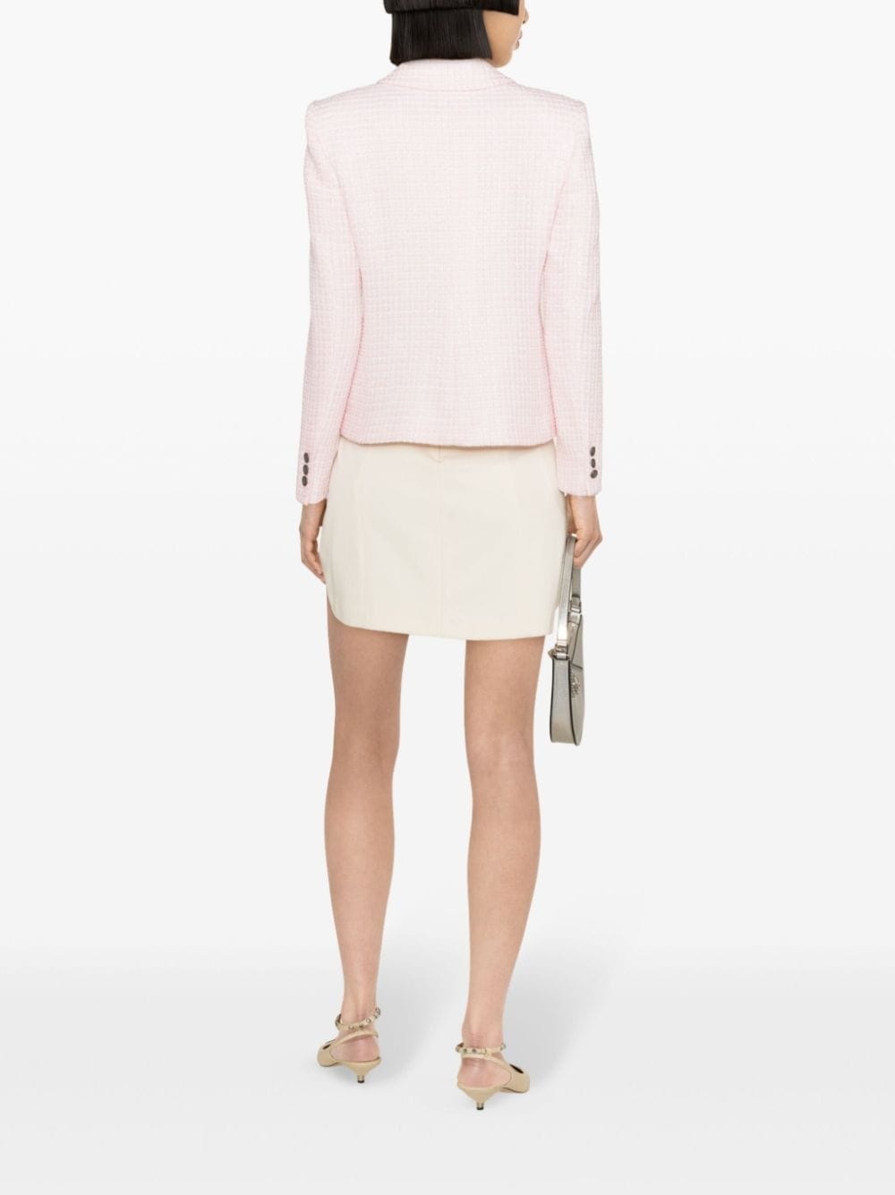 sequin-embellished tweed blazer - 4