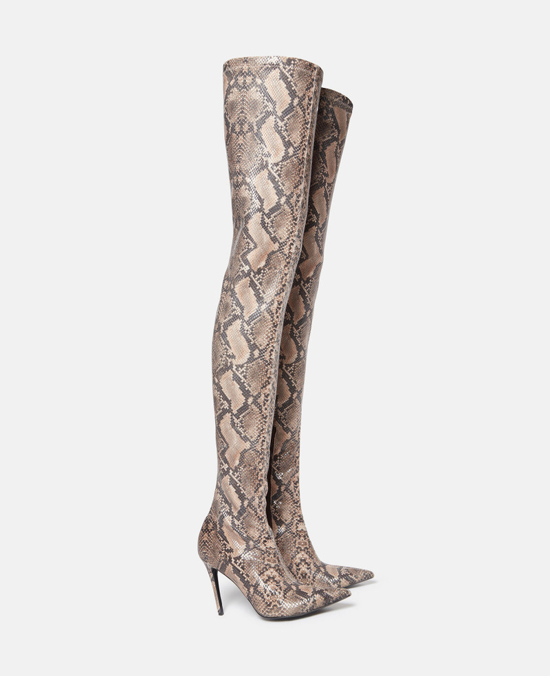 Stella McCartney Stella Iconic Python Print Heeled Over-the-Knee Boots outlook
