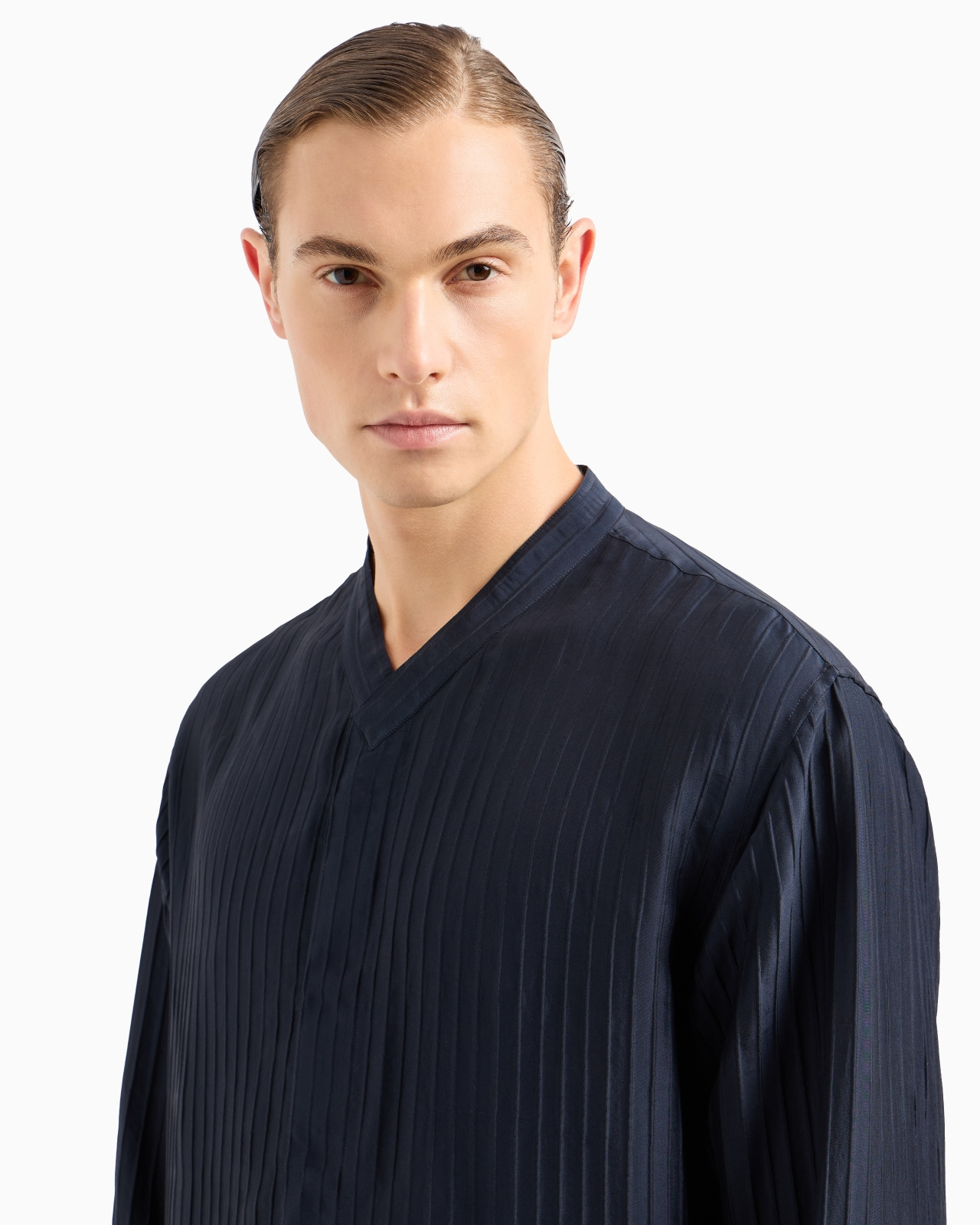 VISCOSE AND SILK JACQUARD SHIRT - 5