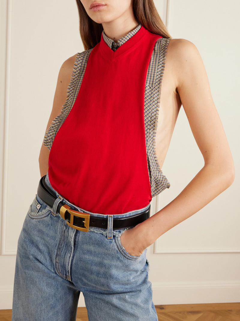 VERSACE Sleeveless Embroidered Cotton Tank Top outlook