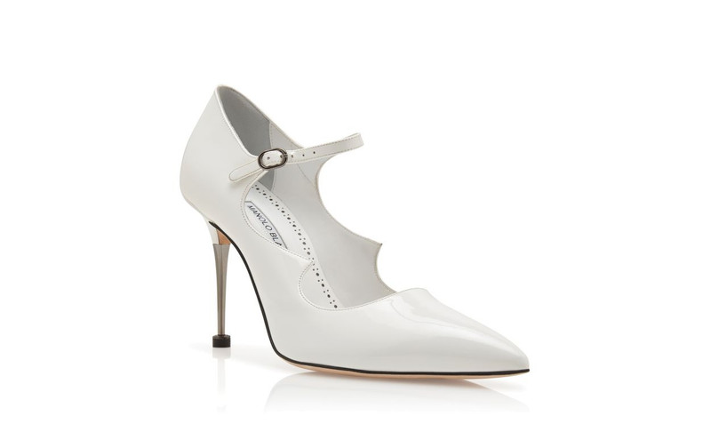 White Patent Leather Mary Jane Pumps 3