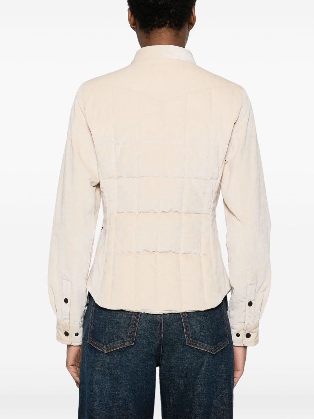 logo-patch quilted jacket - 4