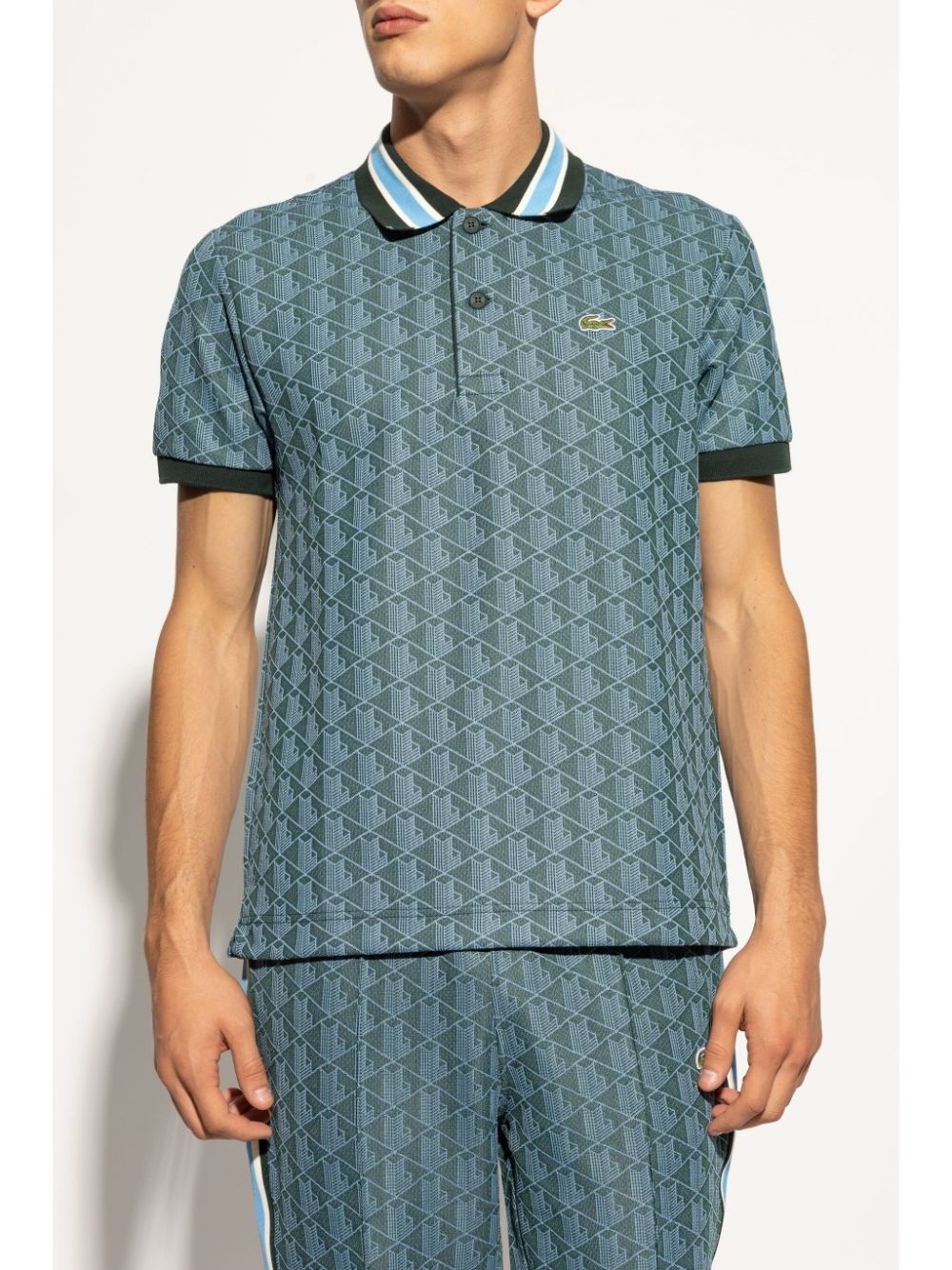 monogram pattern polo shirt - 3
