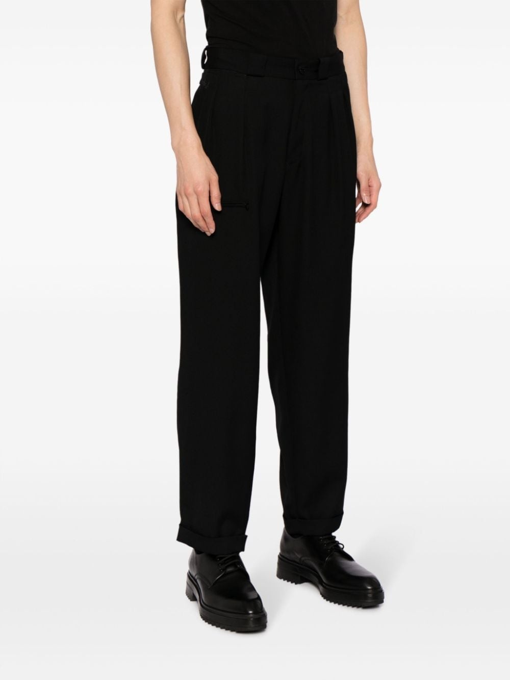 straight-leg wool trousers - 3