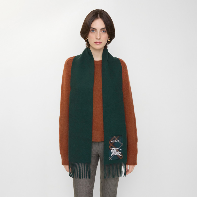 Check Label Cashmere Scarf 3