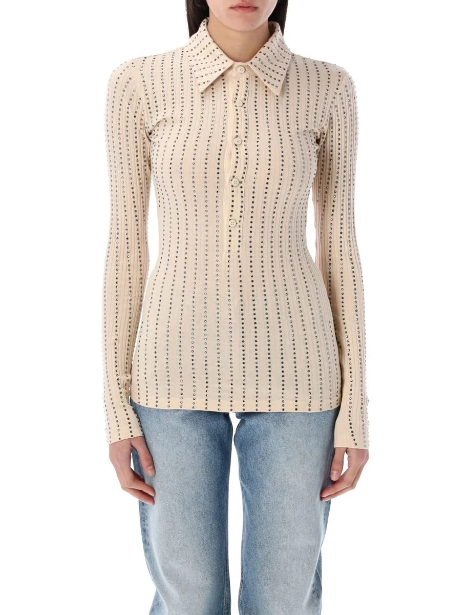 The Attico Rinhestones Polo Shirt - 1