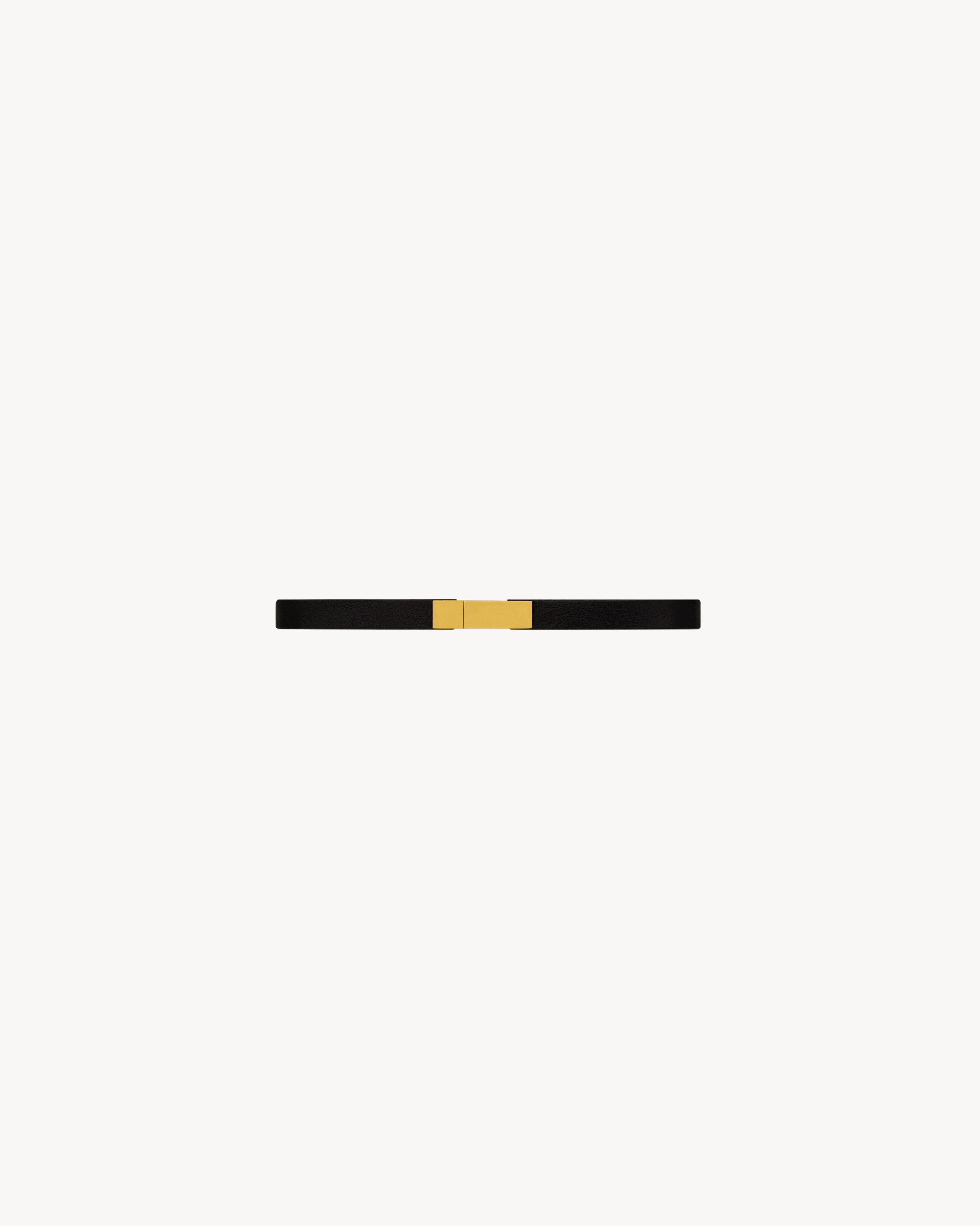 saint laurent id plaque bracelet in smooth leather and metal - 2
