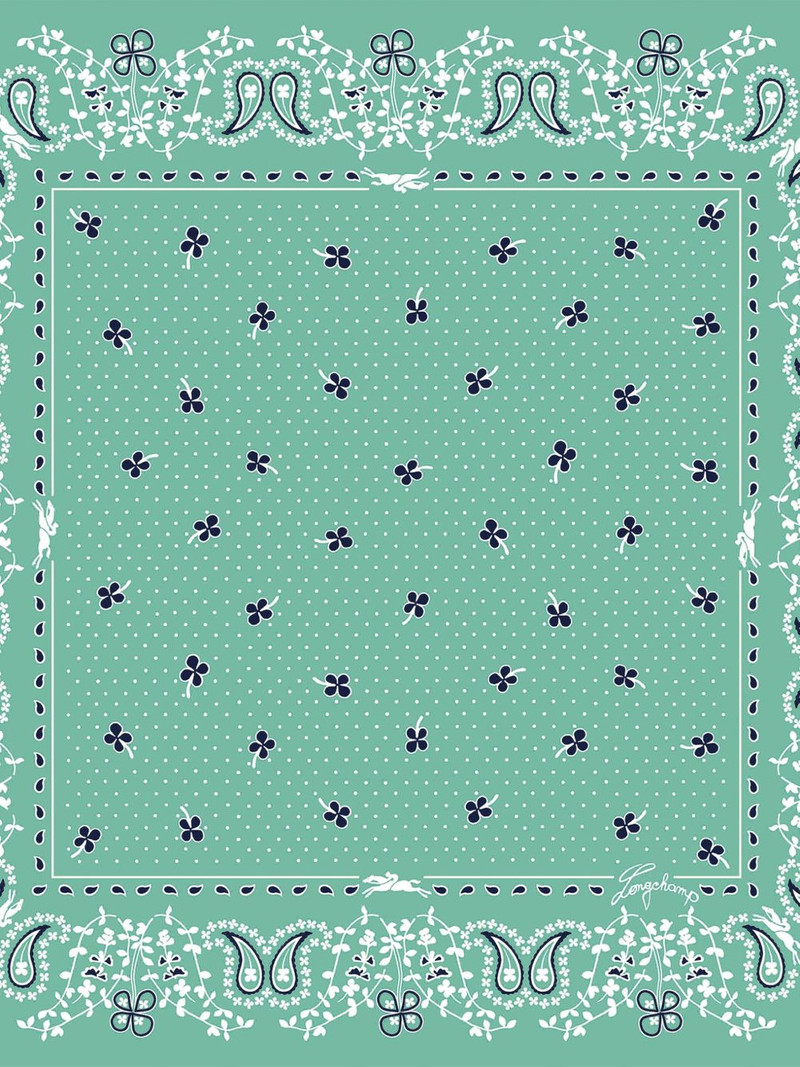 Longchamp French Bandana silk scarf outlook