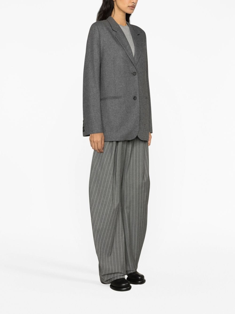 single-breasted flannel blazer - 3