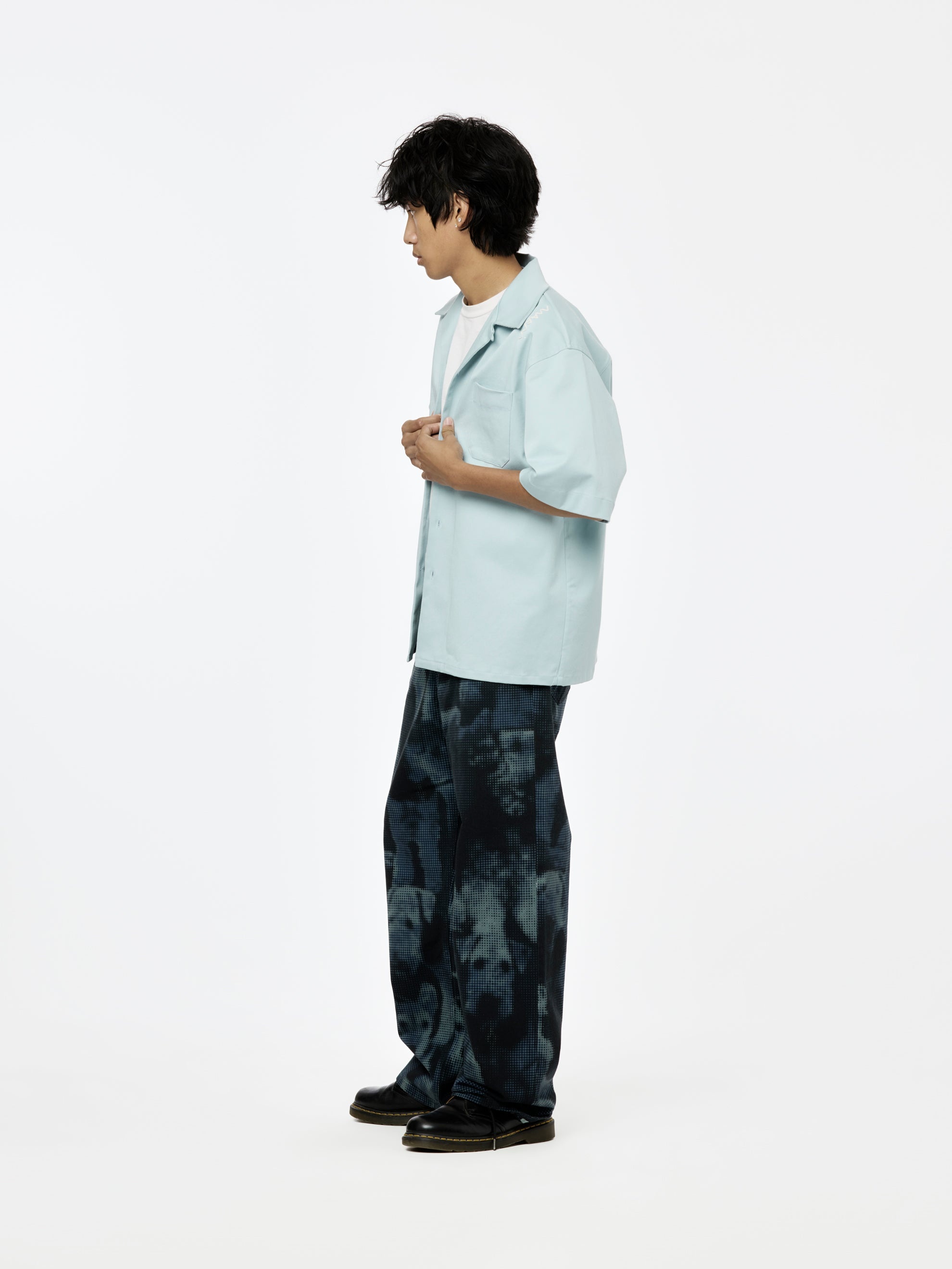 SHORT SLEEVE BOWLING SHIRT (LEADEN BLUE) - 5