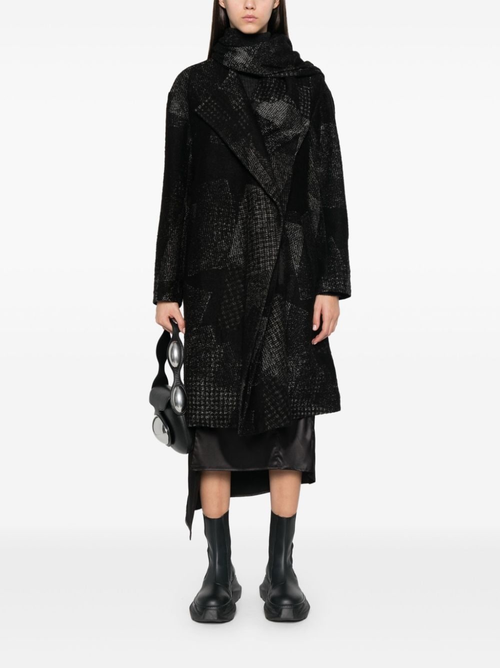 patchwork-pattern coat - 2