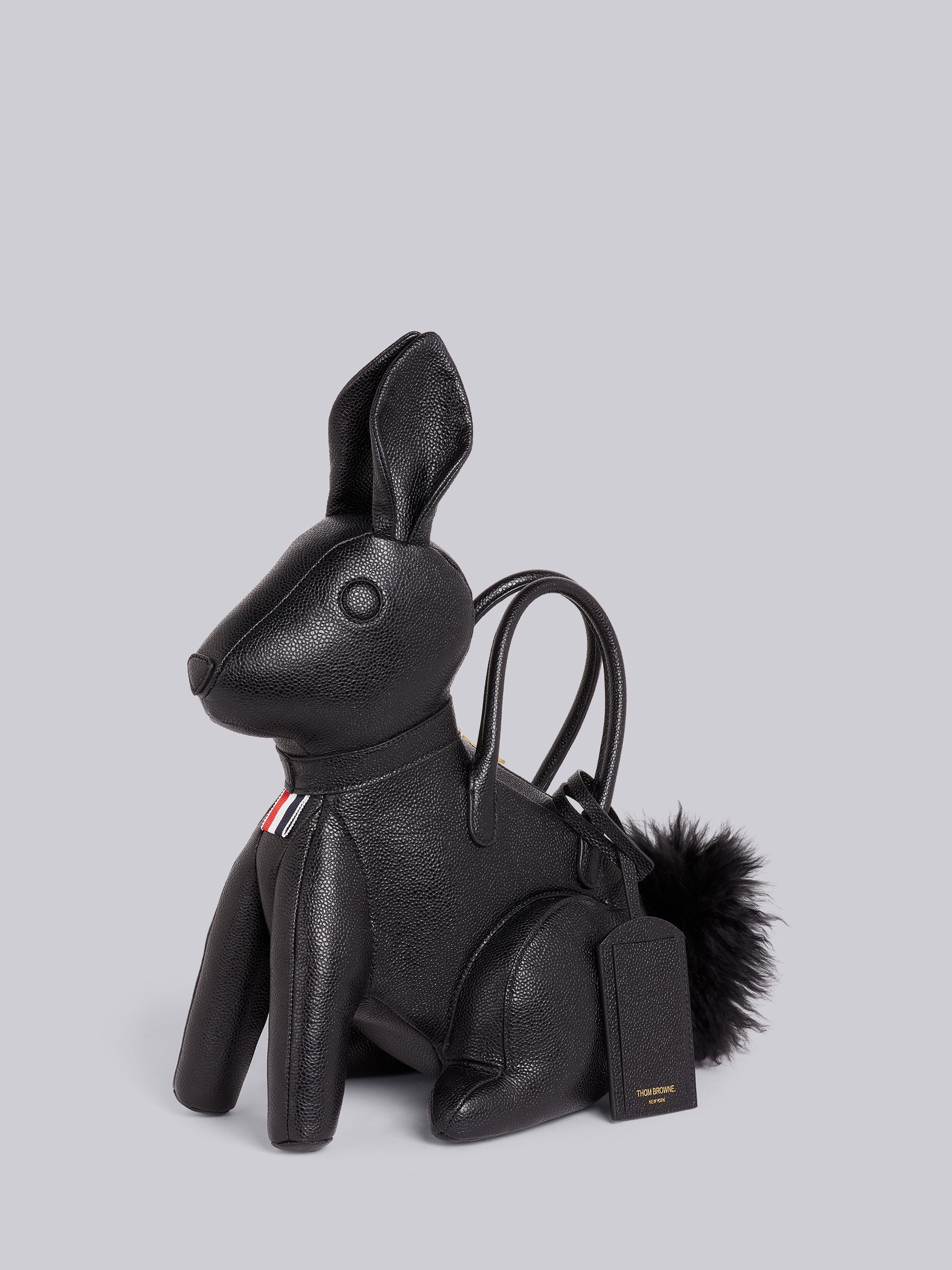 Black Pebbled Calfskin Rabbit Bag - 3