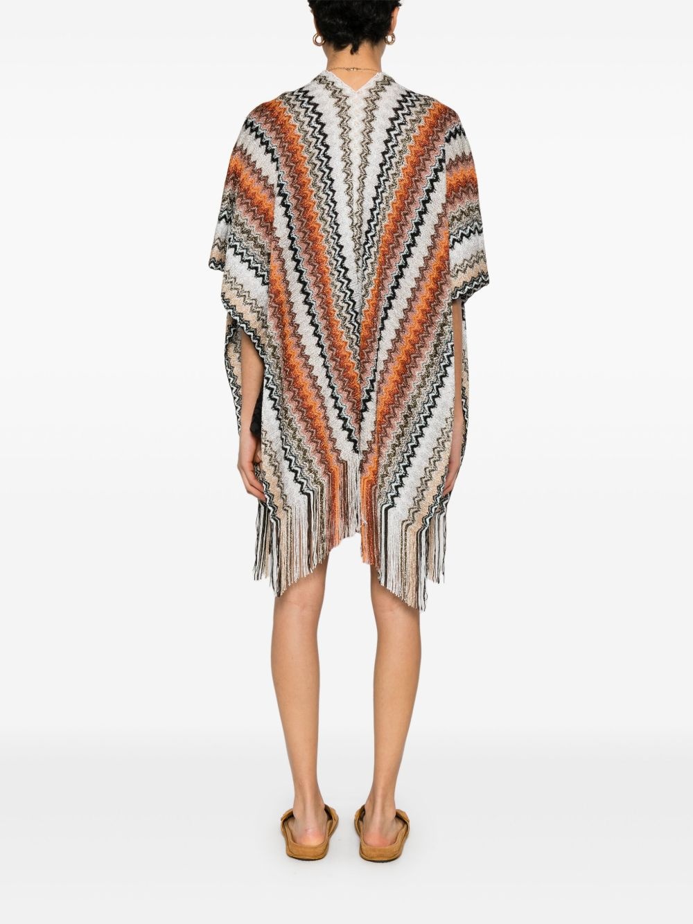 zigzag-pattern cape - 4