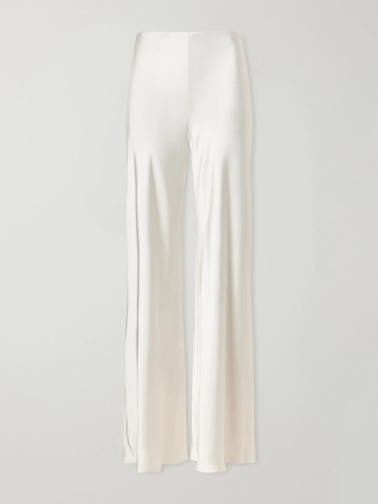Satin High-rise Wide-leg Pants - 1