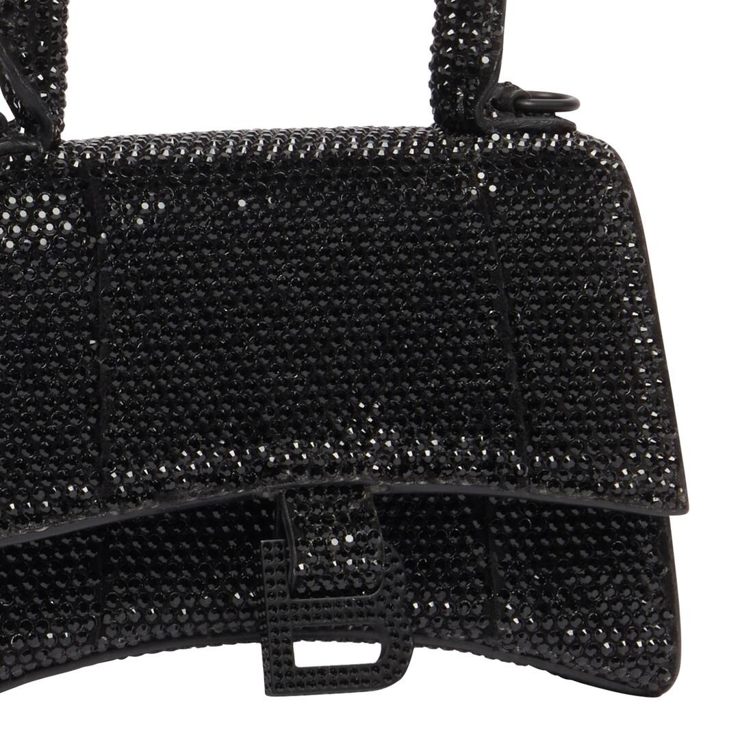hourglass mini handbag with chain and rhinestones - 8