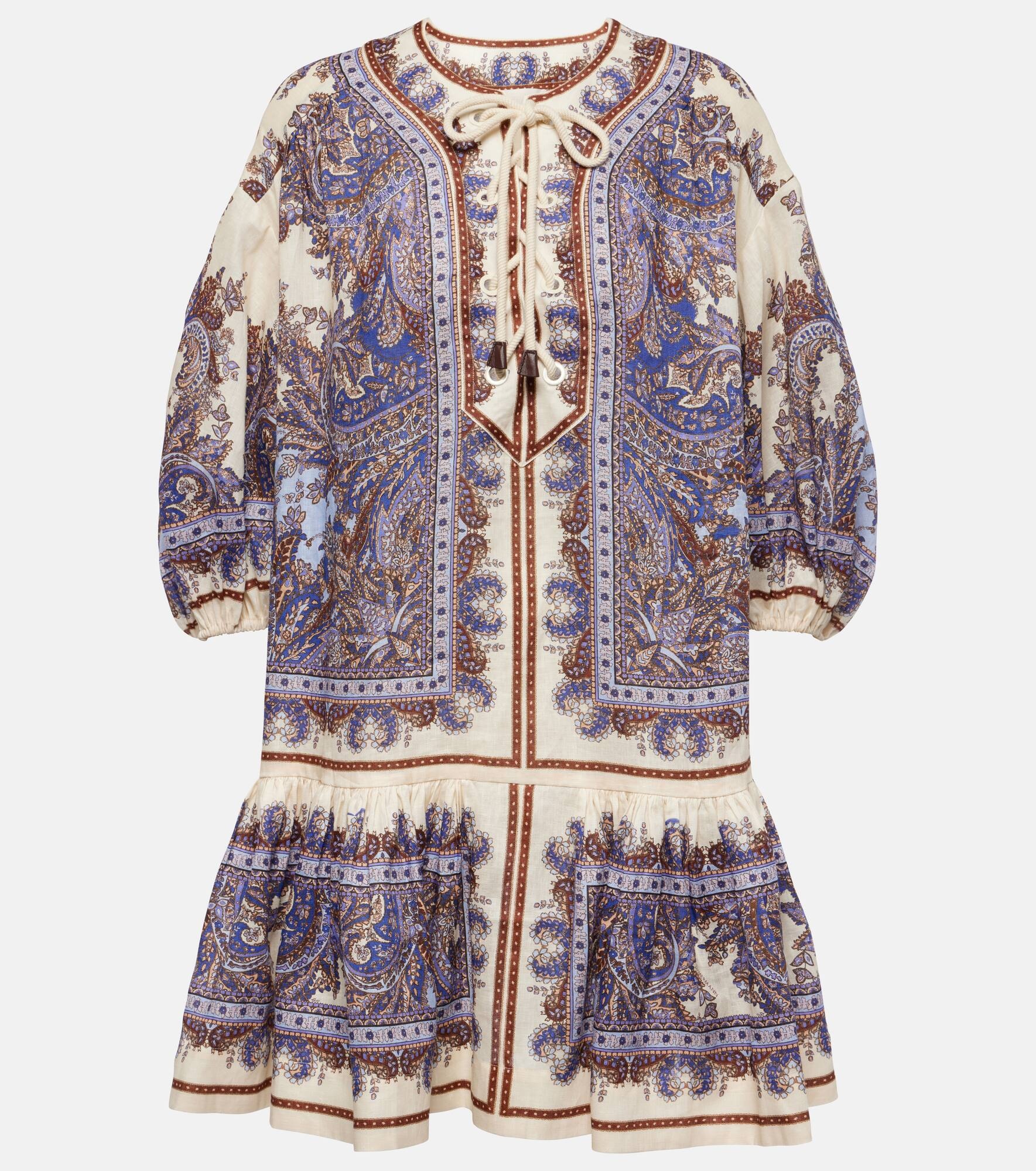 Ottie Eyelet paisley linen minidress - 1