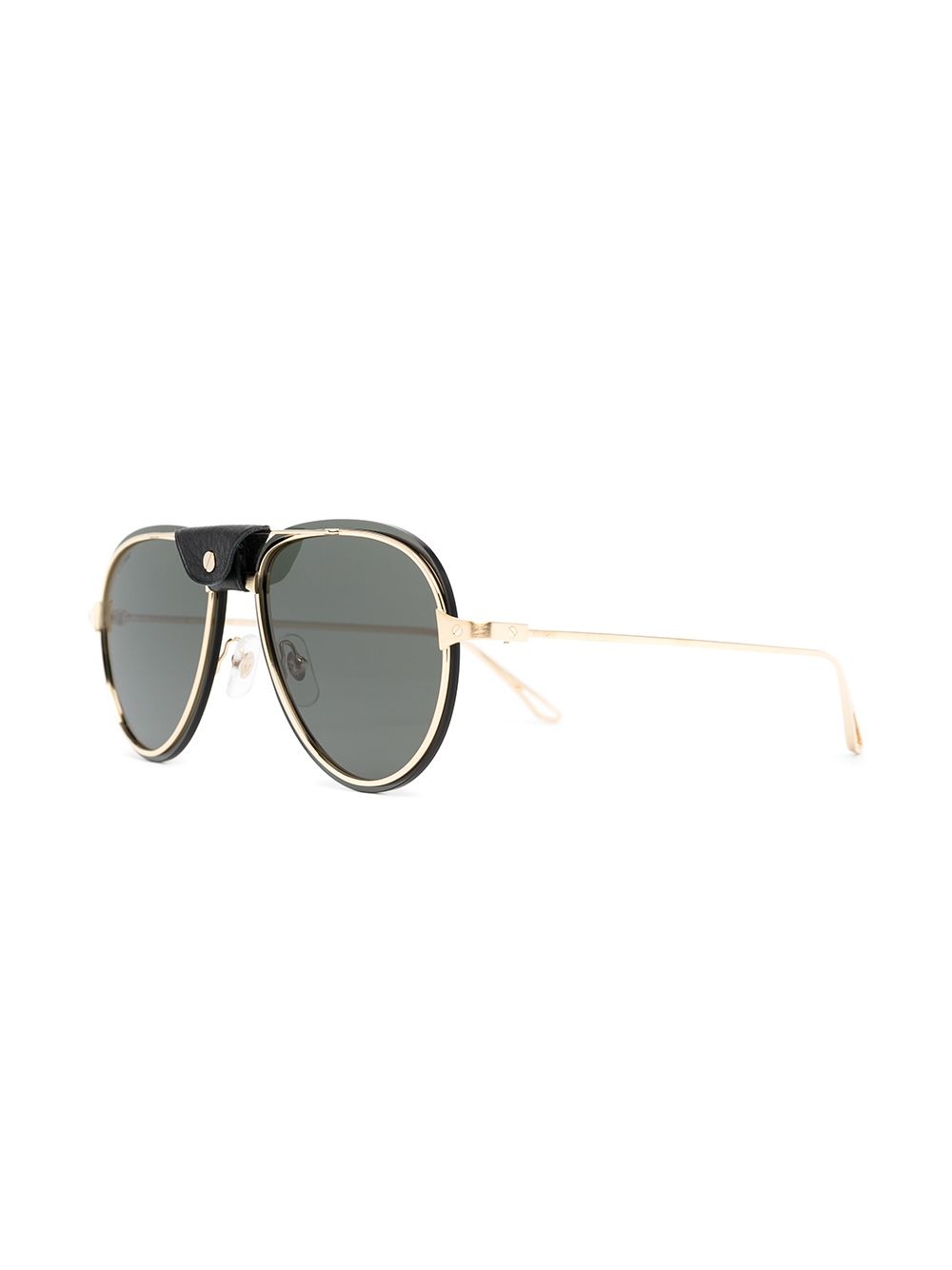 leather-trim aviator sunglasses - 2