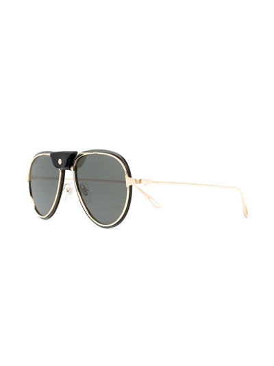 Cartier leather-trim aviator sunglasses outlook