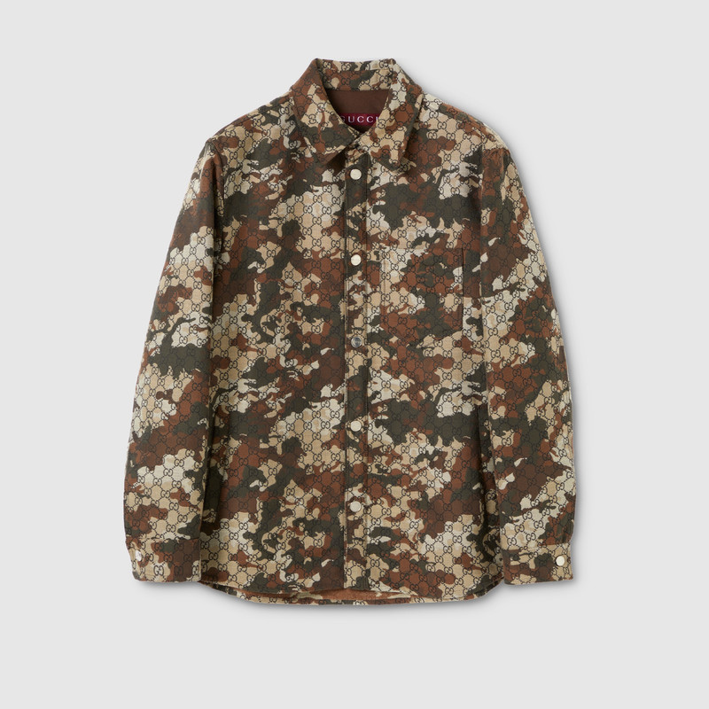 GG marbled cotton denim jacquard shirt 1