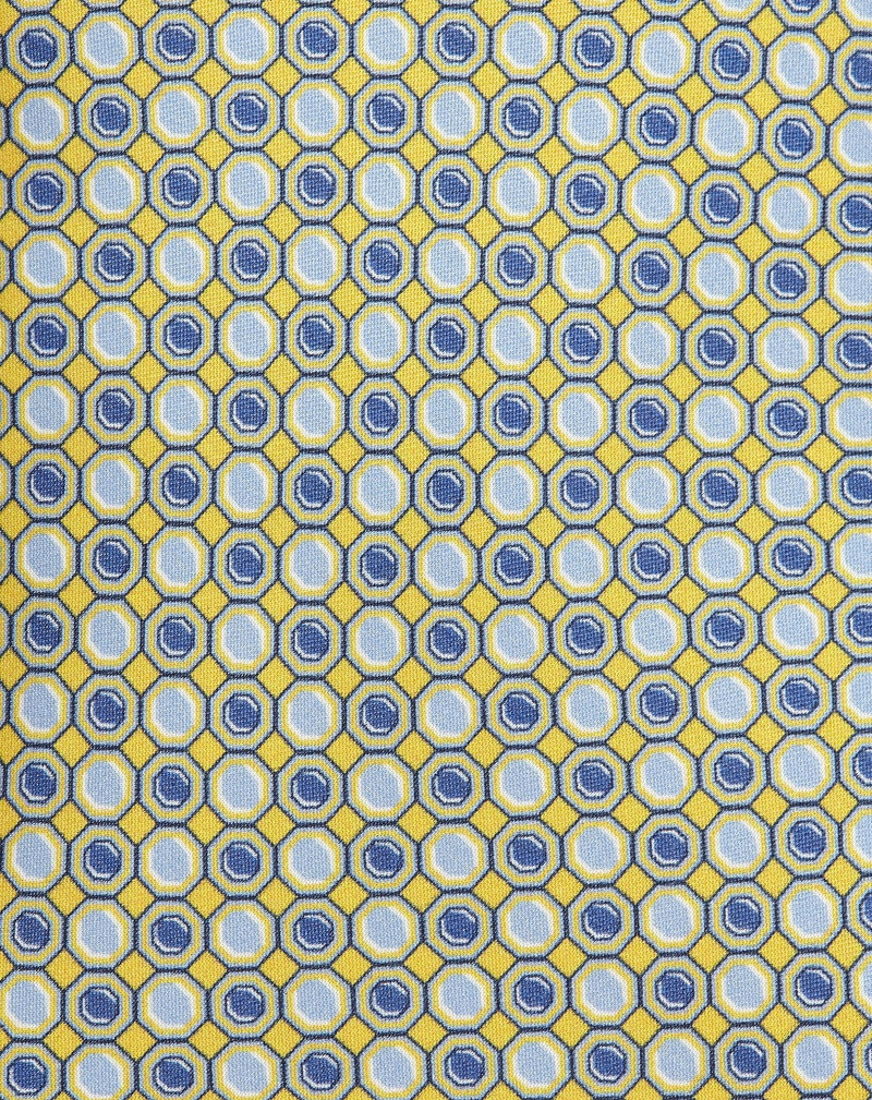 Yellow printed satin tie 4