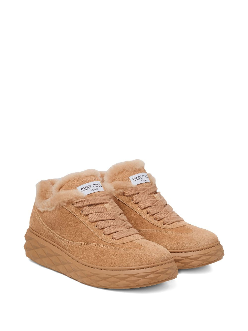 fur-trim Diamond Maxi sneakers - 2