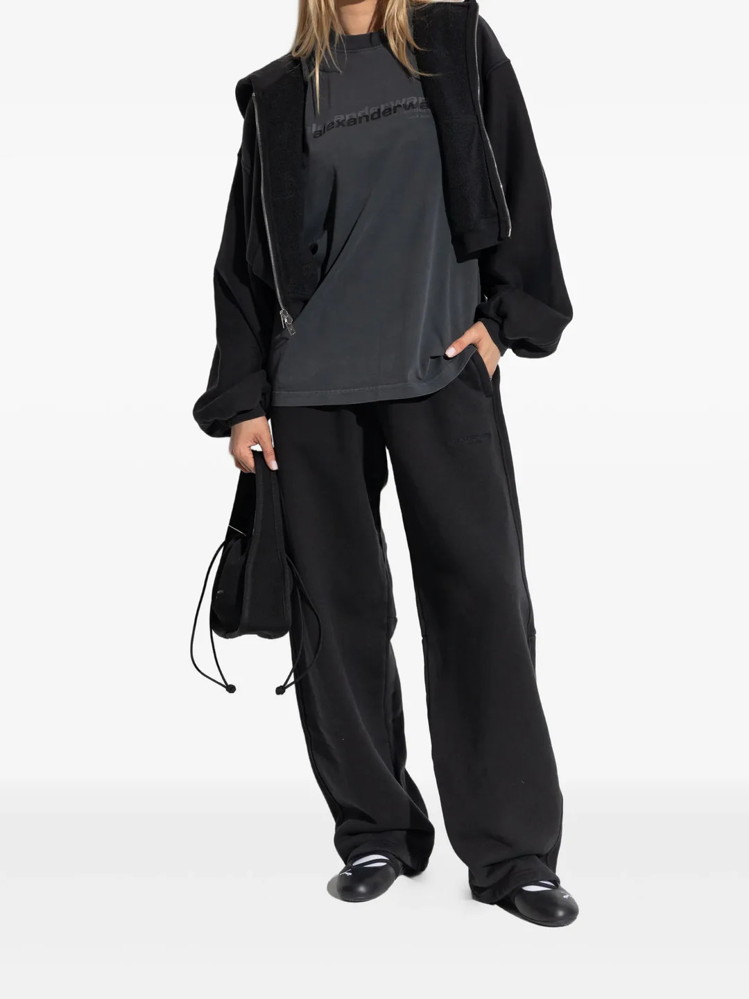 Oversized Cropped Zip-Up Hoodie - 2