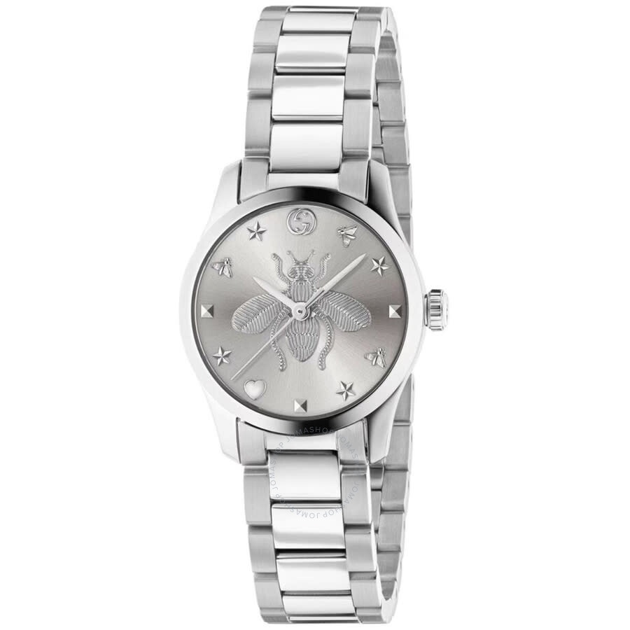 Gucci G-Timeless Quartz Silver Dial Ladies Watch YA1265045 - 1