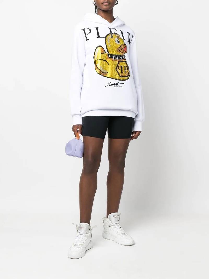 PHILIPP PLEIN logo graphic-print hoodie outlook