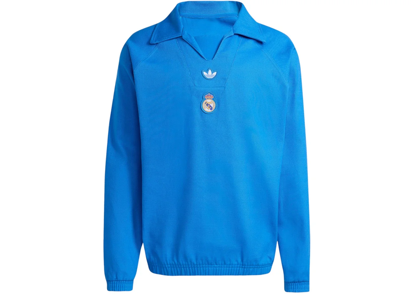 adidas Real Madrid Terrace Icons Drill Sweatshirt Blue Bird White - 1