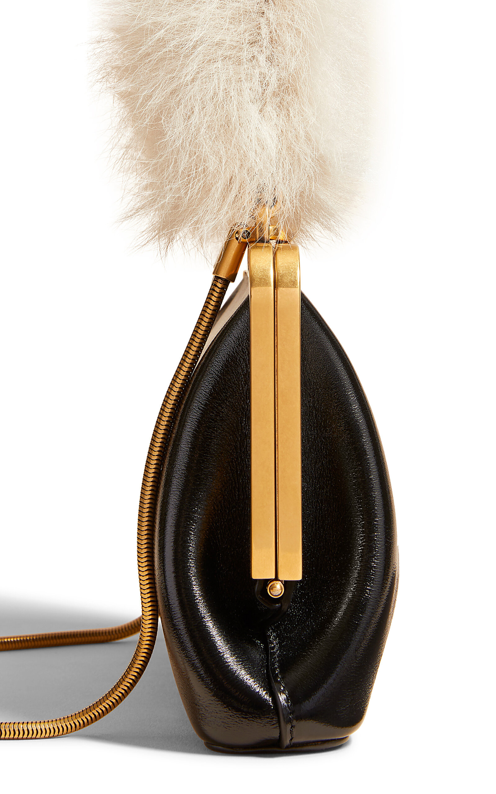 Lilith Small Crackled Patent Leather Evening Bag black - 4