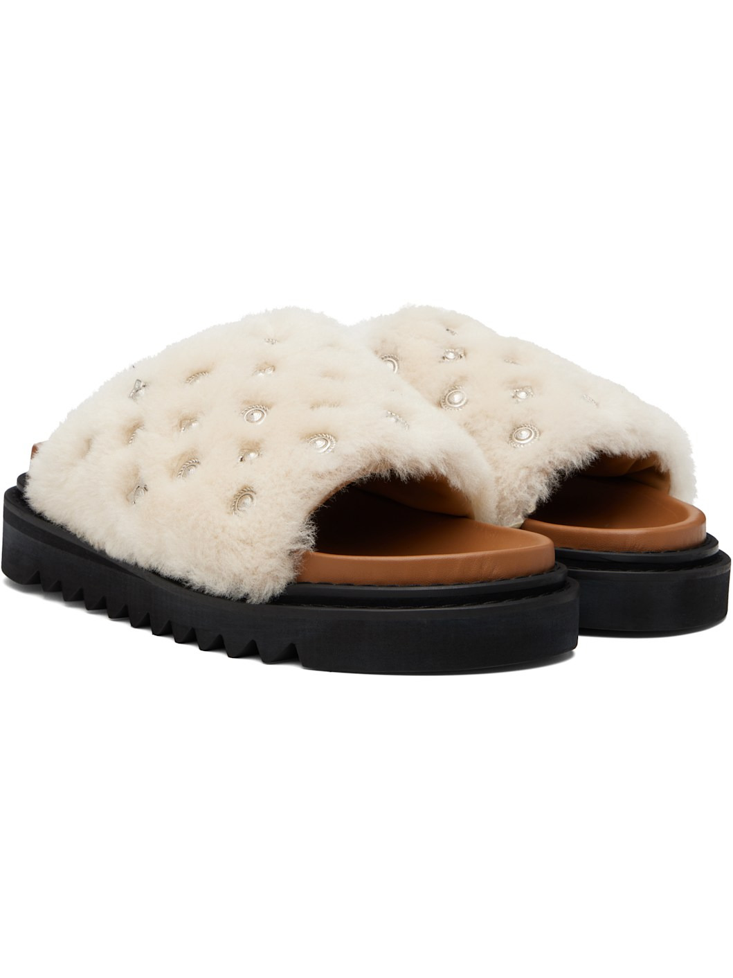 Off-White Shearling Sandals - 4