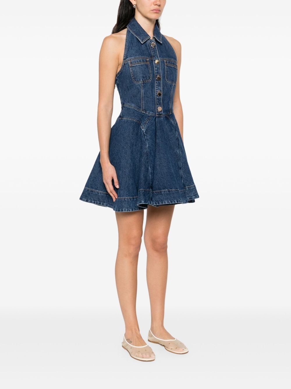 denim sleeveless mini dress - 3