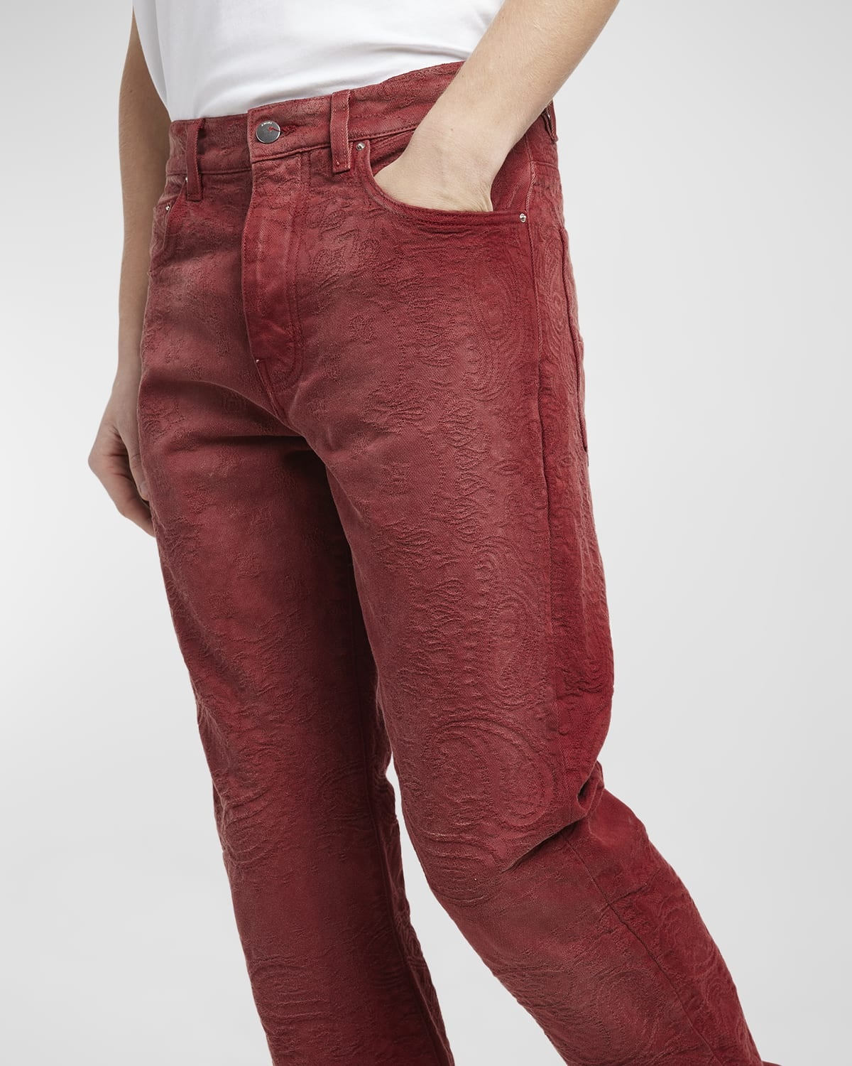Men's Bandana Jacquard Straight-Leg Jeans - 6